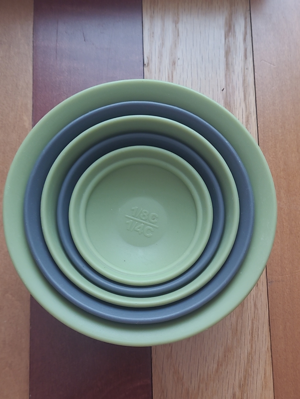 Food Network Stackable Green and Gray Measuring Nesting Mixing Bowls
